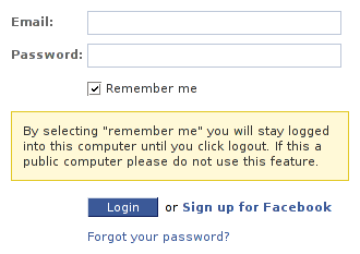 By selecting 'remember me' you will stay logged into this computer until you click logout. If this a public computer please do not use this feature.